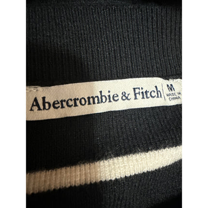 Abercrombie & Fitch Black White Striped Short Sleeve Crew Neck Sweater Top Sz M