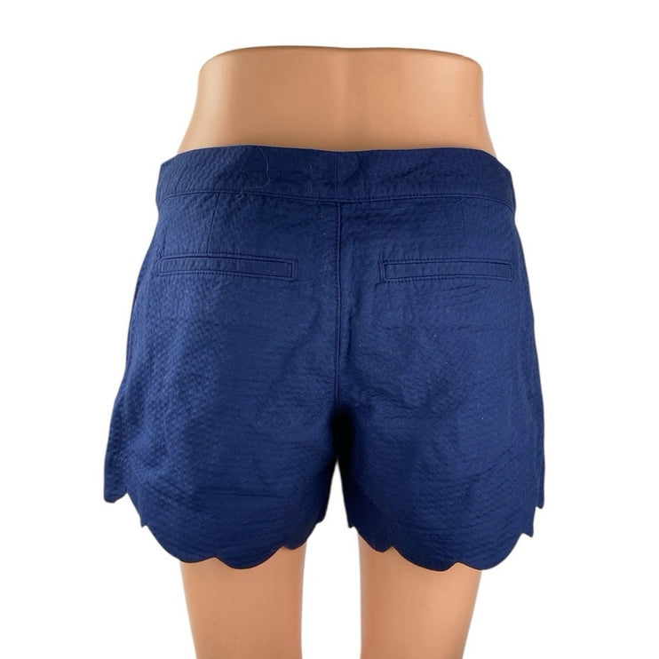 NEW Lilly Pulitzer Buttercup Women's Blue Low Rise Scalloped Hem Mini Shorts 2