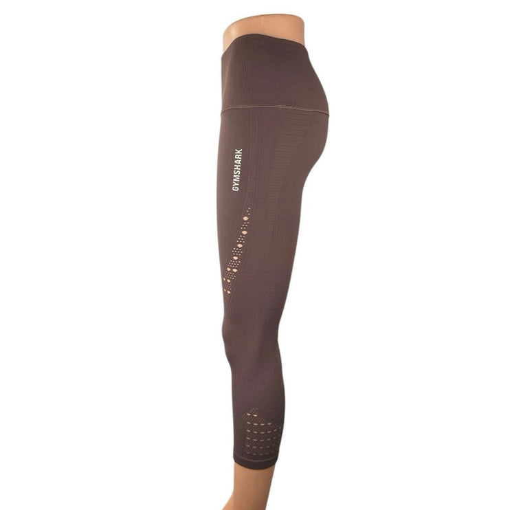 Gymshark Women's Brown High Rise Yoga Workout Capri Athletic Leggings Pants 2