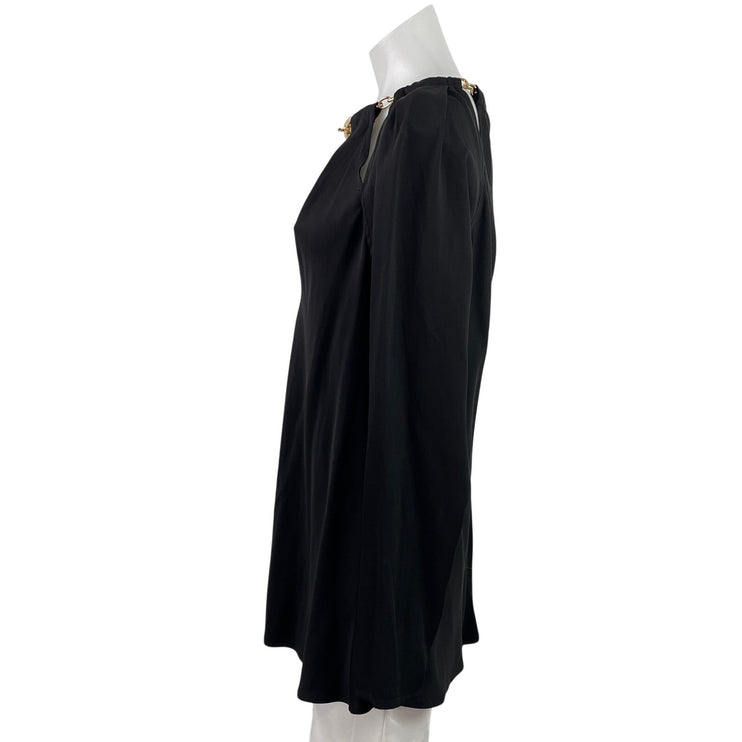 NEW Country Road Chain Detail Black Silky Satin Cutout Long Sleeve Blouse Top 16