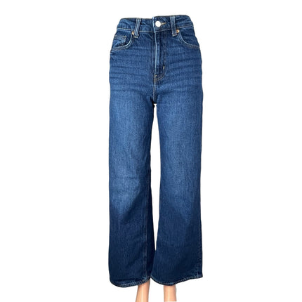 H&M Women's Blue High Waisted Medium Wash Wide Leg Baggy Denim Jeans Size 2