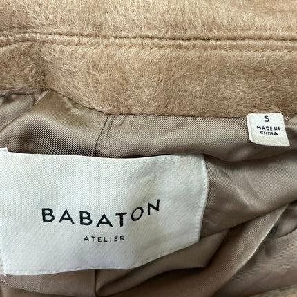 Aritzia Babaton Tan Wool Blend Fleece Long Sleeves One Button Overcoat Jacket S