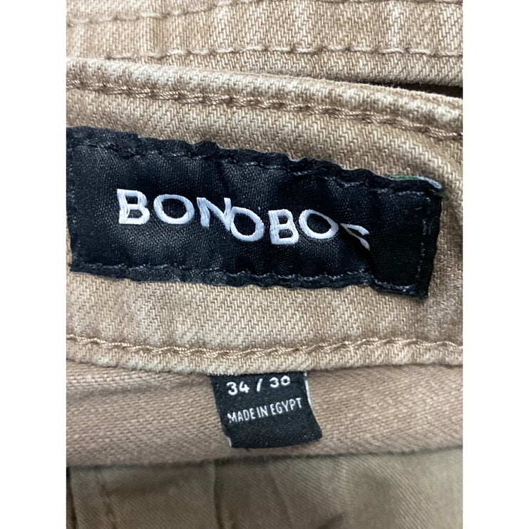 Bonobos Women's Khaki High Rise Straight Leg Trousers Chino Khaki Pants Size 34