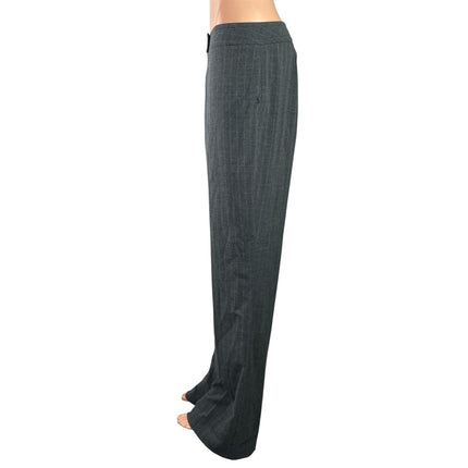 Sigrid Olsen Women's Black Pinstriped High Rise Wide Leg Trousers Pants Size 8