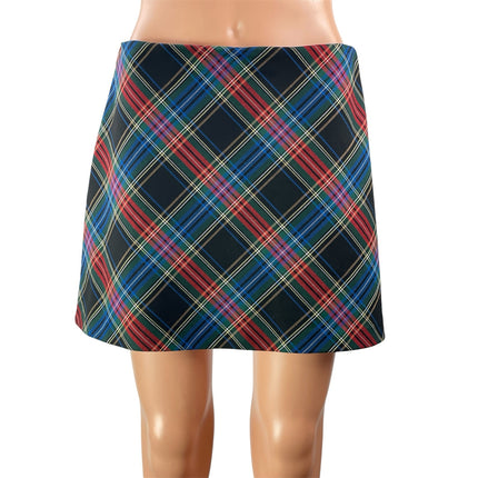 Zara Women's Multicolor High Waisted Plaid Tartan Check A-line Mini Skirts Sz M