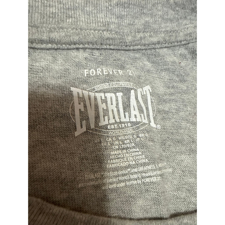 Forever 21 Everlast Women's Gray Sleeveless Cropped Muscle Tee Tank Top Size L