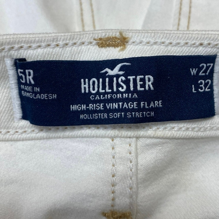 Hollister High Rise Vintage Flare White Bootcut Bell Bottom Denim Jeans Size 27