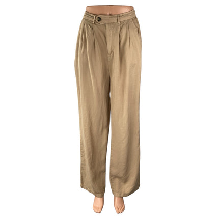 Thread Supply Women's Beige Tan Khaki High Rise Straight Trousers Pants Size S