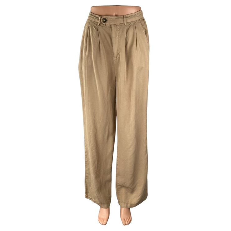 Thread Supply Women's Beige Tan Khaki High Rise Straight Trousers Pants Size S