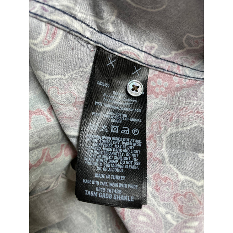 Ted Baker Men's Black Paisley Floral Long Sleeve Button Down Shirt Top Size S