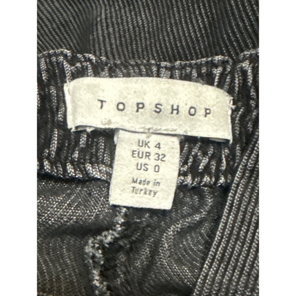 Topshop Women's Black High Rise Wide Leg Baggy Cargo Y2k Denim Jeans Size 0