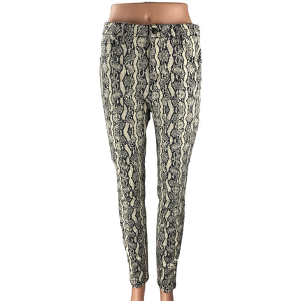 Wild Fable Women's Gray Snakeskin High Rise Skinny Jeggings Trousers Pants Sz 12
