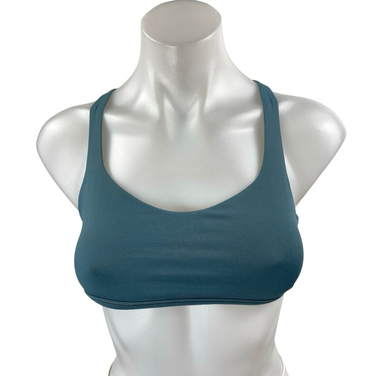 Lululemon Free To Be Blue Strappy Yoga Workout Athletic Sports Bra Crop Top 4
