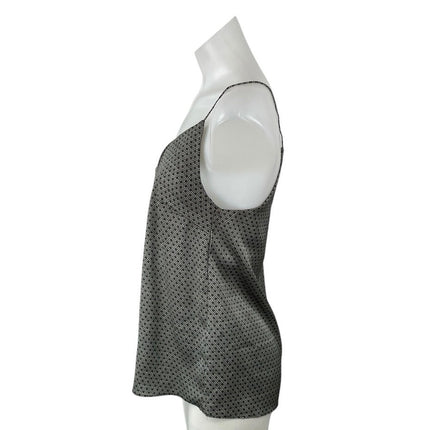 H&M Black White Floral Geometric Sleeveless V Neck Cami Camisole Tank Top Size 8