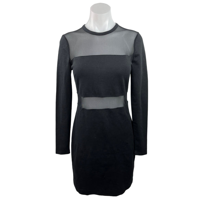 MICHAEL Michael Kors Womens Black Mesh-Panel Long Sleeve Bodycon Mini – Brie