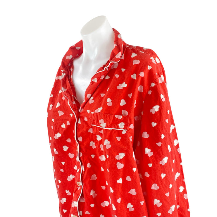 Printfresh + Pencil & Paper Co. Valentine Heart Red White Sleepwear Pajama Set M