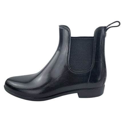 Sam Edelman Tinsley Women's Black Glossy Slip On Chelsea Ankle Rain Boots Size 9