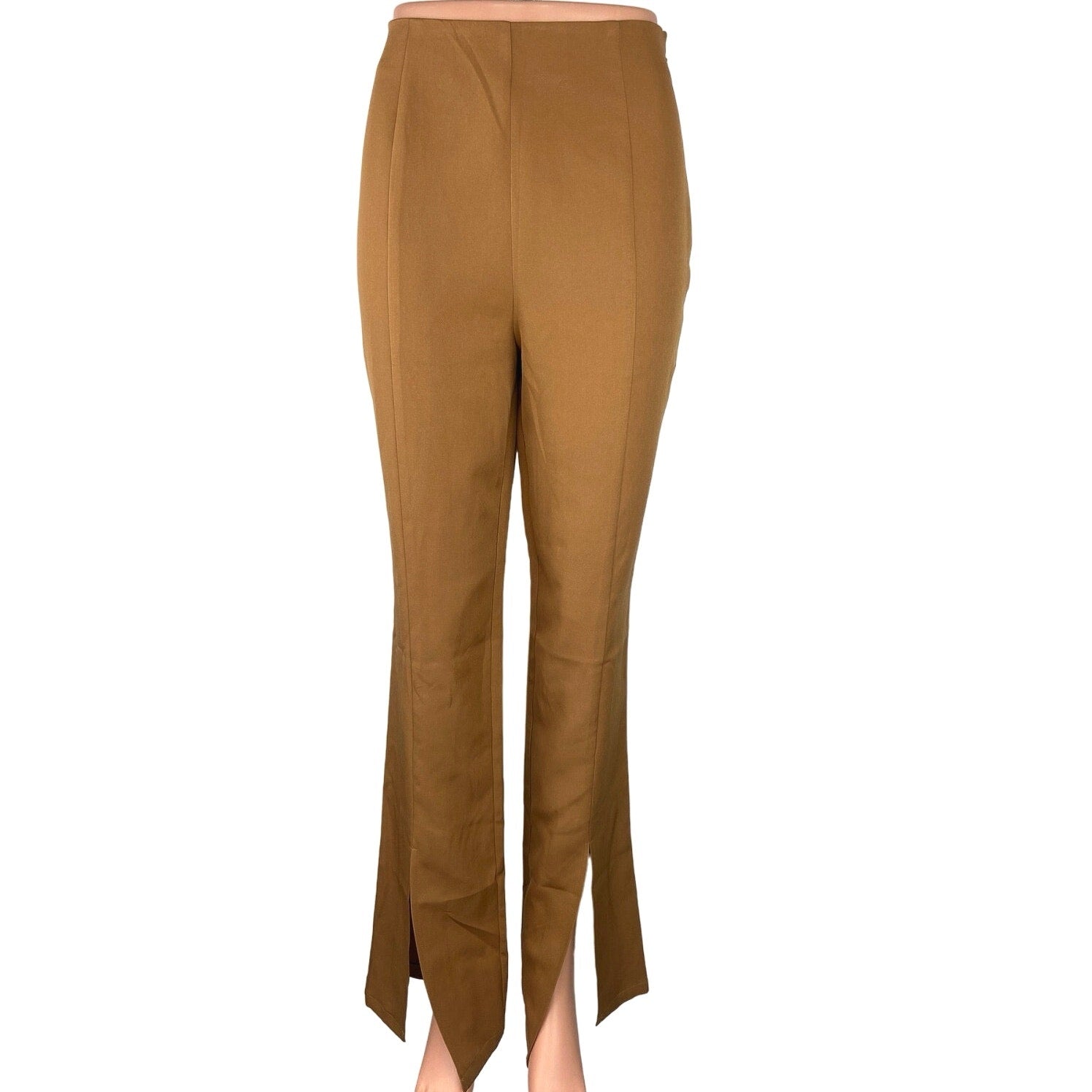 brown flare dress pants Alloy Apparel Tall High Waist Flare Dress Pants for Women in Brown Size XS