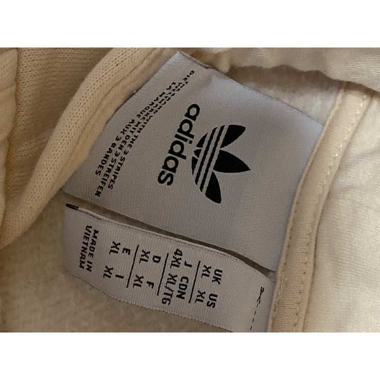 Adidas Cream Logo Long Sleeve Yoga Athletic Activewear Hoodie Sweatshirt Top XL