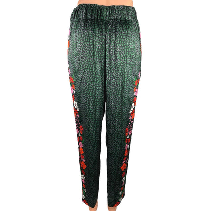 Tucker Green Silk Julia Floral Printed Drawstring Tapered Ankle Casual Pants S