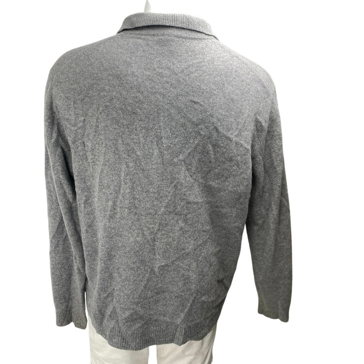 Lafayette 148 Men's Gray Long Sleeve Collar 1/4 Zip Knit Sweater Top Size L
