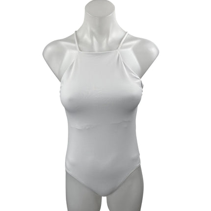 Zara Women's White Sleeveless Cami Camisole Racerback Thong Bodysuit Tank Top S