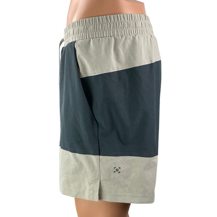 Lululemon Lane Line 6"In Nightcap Silverstone Men Gray Beige Colorblock Shorts M