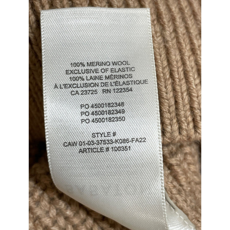 Aritzia Babaton 100% Wool Guell Women's Brown Ribbed Sweatshirt Sweater Top Sz S