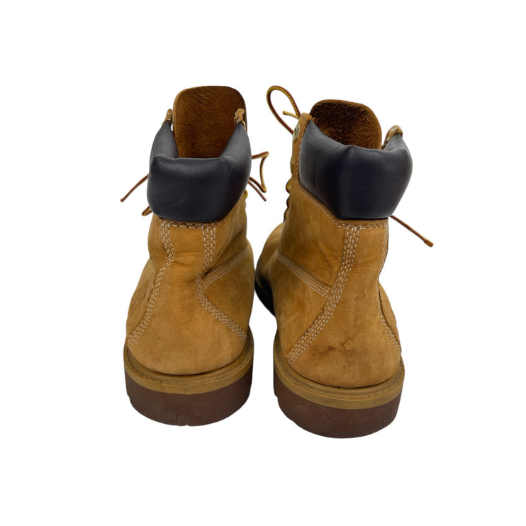 Timberland Brown Nubuck Leather Round Toe Waterproof Lace-Up Work Boots Size 6