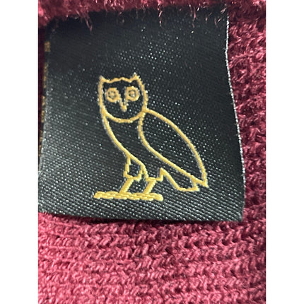 OVO Women's Burgandy Woven Cuffed Knit Winter Snow Bonnet Beanie Cap Hat OS
