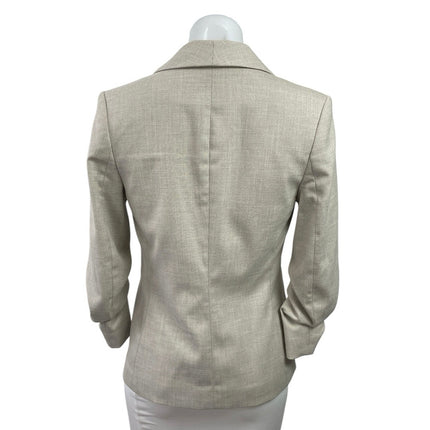 H&M Women's Gray Shawl Lapel Collar Long Sleeve Open Blazer Coat Jacket Size XXS