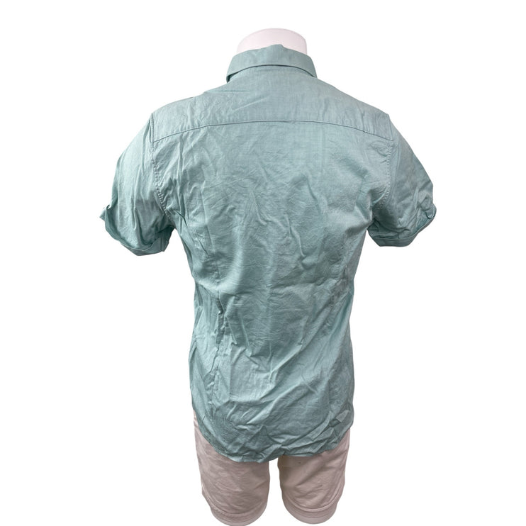 Ted Baker Men's Green Short Sleeve Chest Pocket Button Down Shirt Top Size M