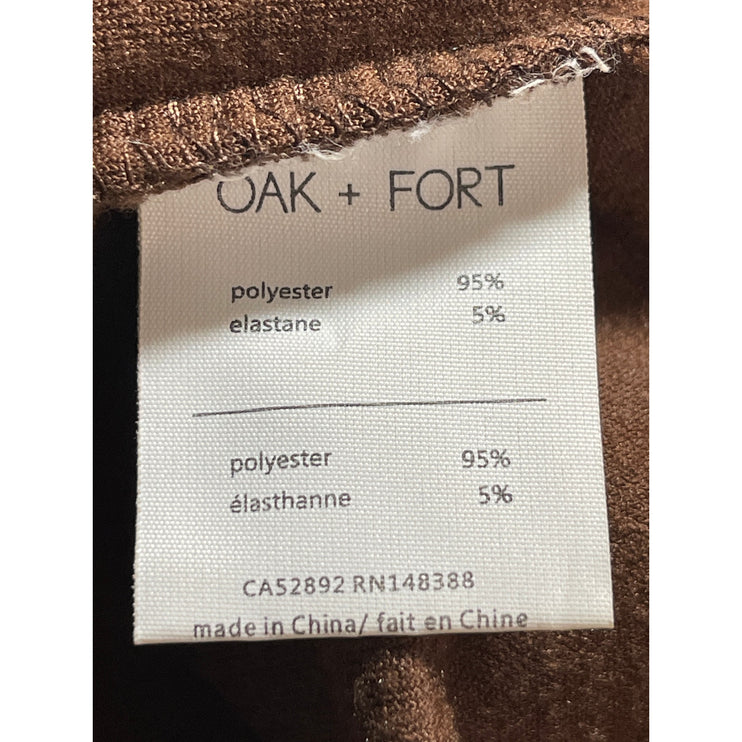 Oak + Fort Brown Velvet Velour Crew Neck Short Sleeve Basic Tee T-Shirt Top OS