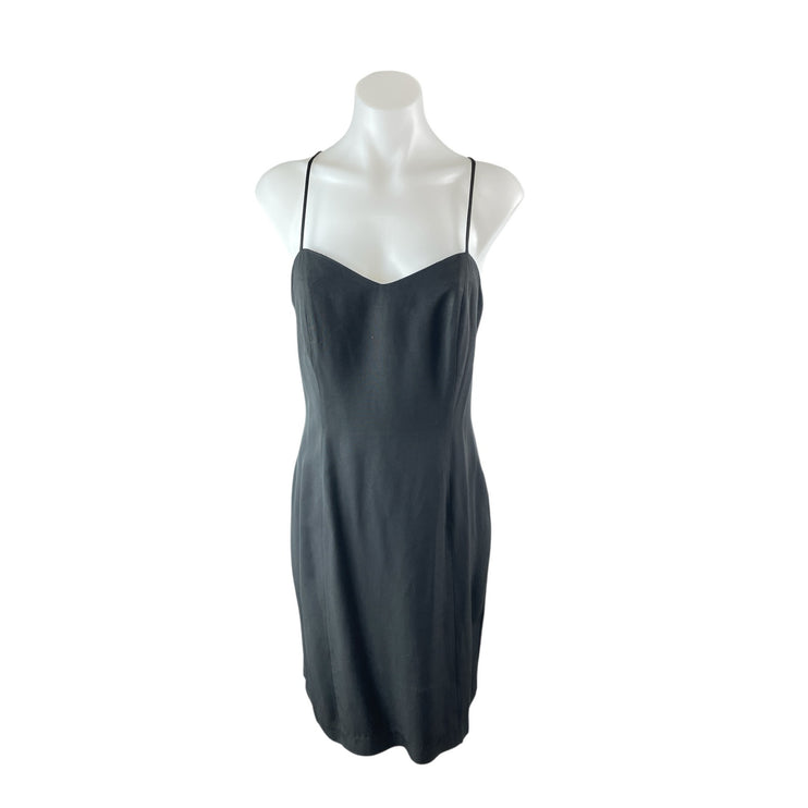Joseph Ribkoff Black Sleeveless Cami V Neck Camisole Tank Mini Sheath Dress 8