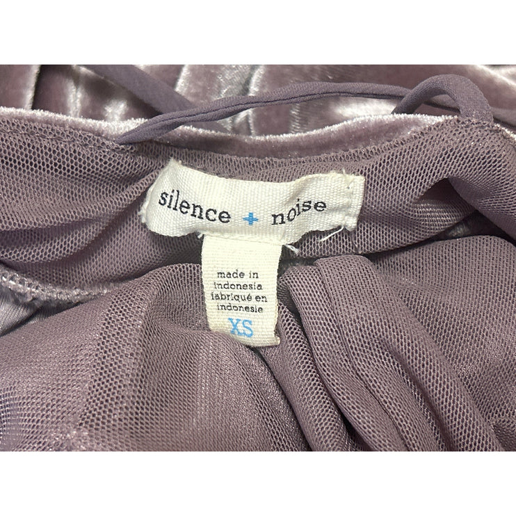 Silence + Noise Purple Velvet Velour Sleeveless Fit & Flare Mini Dress Size XS