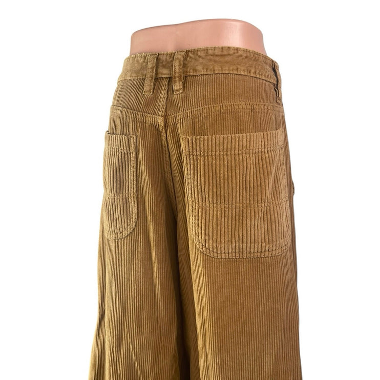 Urban Outfitters BDG Women's Tan Corduroy Wide Leg Baggy Trousers Pants Size 8