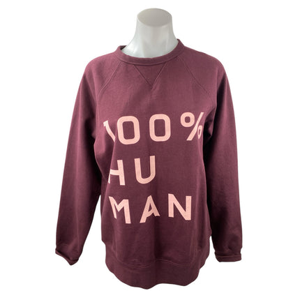 Everlane Women's Red 100% Human Crew Neck Long Sleeve Sweatshirt Top Size M