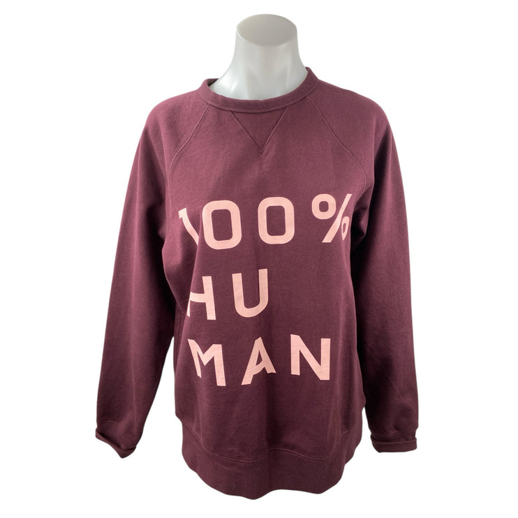 Everlane Women's Red 100% Human Crew Neck Long Sleeve Sweatshirt Top Size M