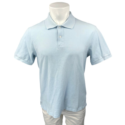 J.Crew Men's Blue Cotton Short Sleeve Button Collared Golf Polo Shirt Top Size M