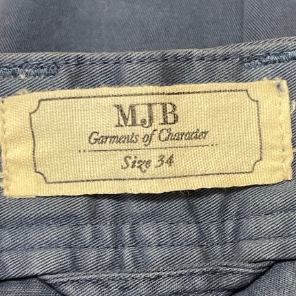 MJB Men's Blue Mid Rise Golf Casual Straight Chino Khaki Bermuda Shorts Size 34