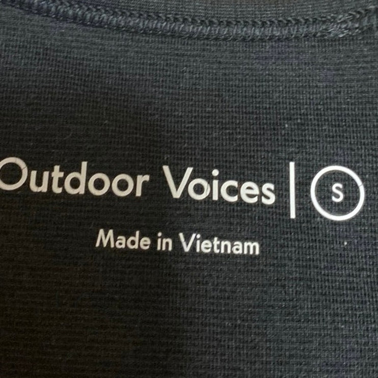 Outdoor Voices Black Sleeveless Racerback Activewear Sports Bra Crop Tank Top S