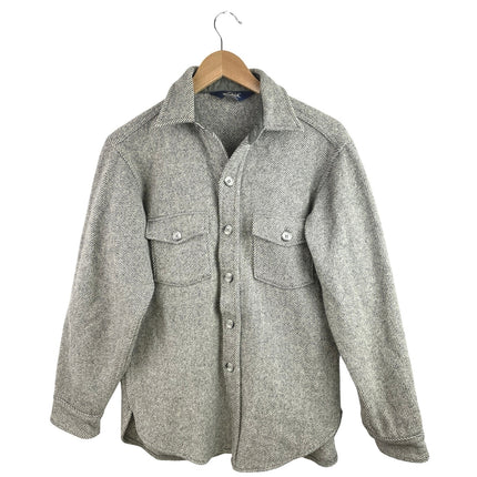 Woolrich Men's Gray Wool Long Sleeve Collar Pockets Button Up Shirt Jacket Top S