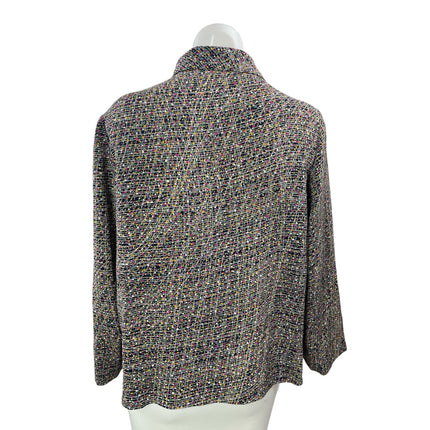 Elegance K Fashion Women's Multicolor Dotted Long Sleeve Button Up Shirt Top M/L