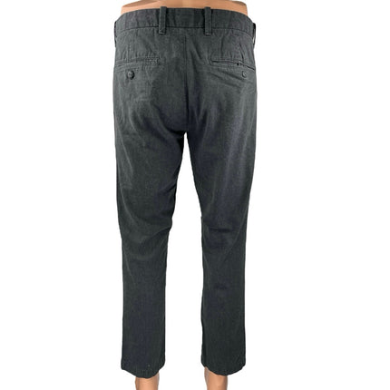 Gap Men's Gray Mid Rise Straight Leg Slim Fit Trousers Chino Khaki Pants 32/30