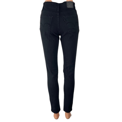 Levi's 721 High Rise Skinny Women's Black Distressed Ankle Denim Jeans Size 26