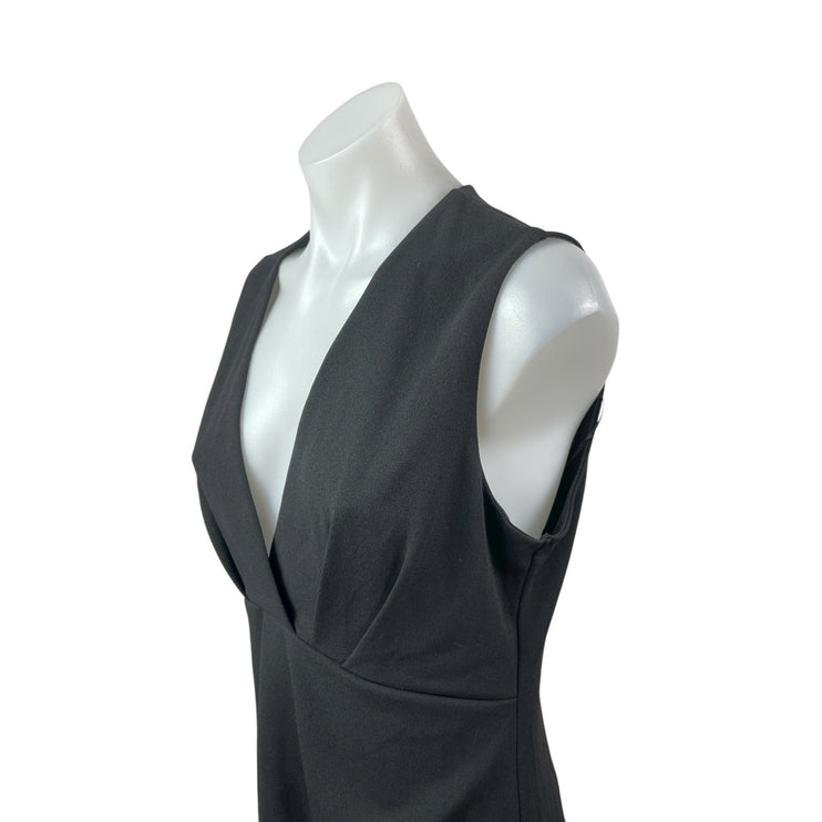 NEW iHot Women's Black Sleeveless Deep V Neck Tank Mini Sheath Dress Size L