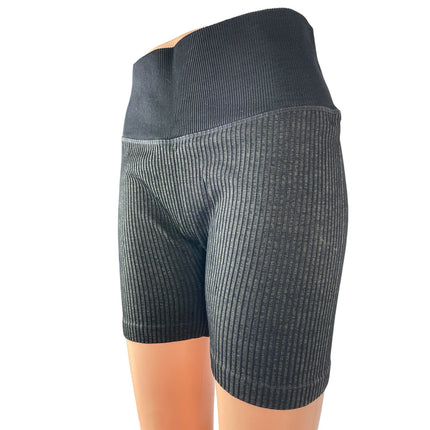 JoyLab Women's Black Ribbed High Rise Yoga Athletic Activewear Biker Shorts L/XL