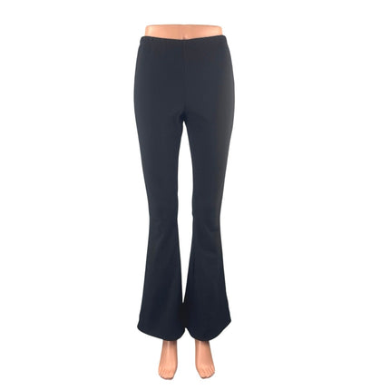 Melville Women's Black Mid Rise Bell Bottom Flared Bootcut Trousers Pants Size S