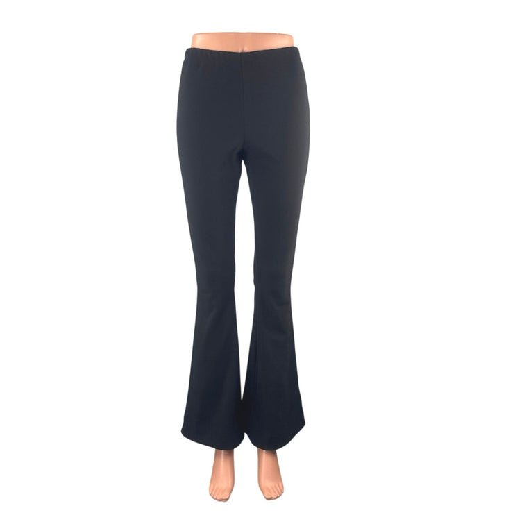 Melville Women's Black Mid Rise Bell Bottom Flared Bootcut Trousers Pants Size S