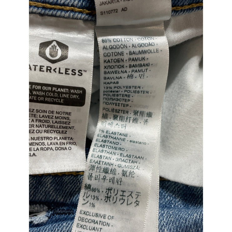 Levi's Womens Light Blue Distressed Raw Frayed Hem Straight Denim Jeans Pants 25